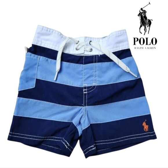 Polo by Ralph Lauren Other - Ralph Lauren Authentic Kids Navy Light Blue Lined Striped Shorts Size 18 Months